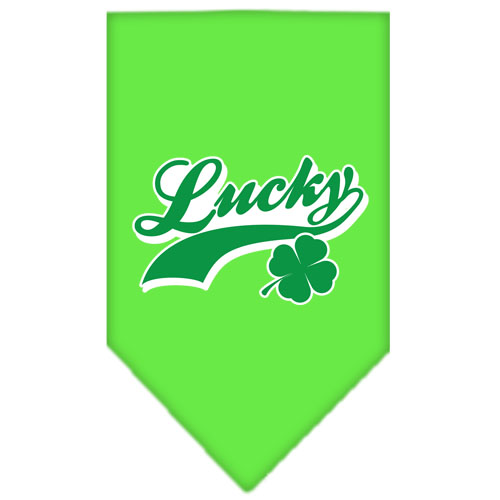 Lucky Swoosh Screen Print Bandana Lime Green Small